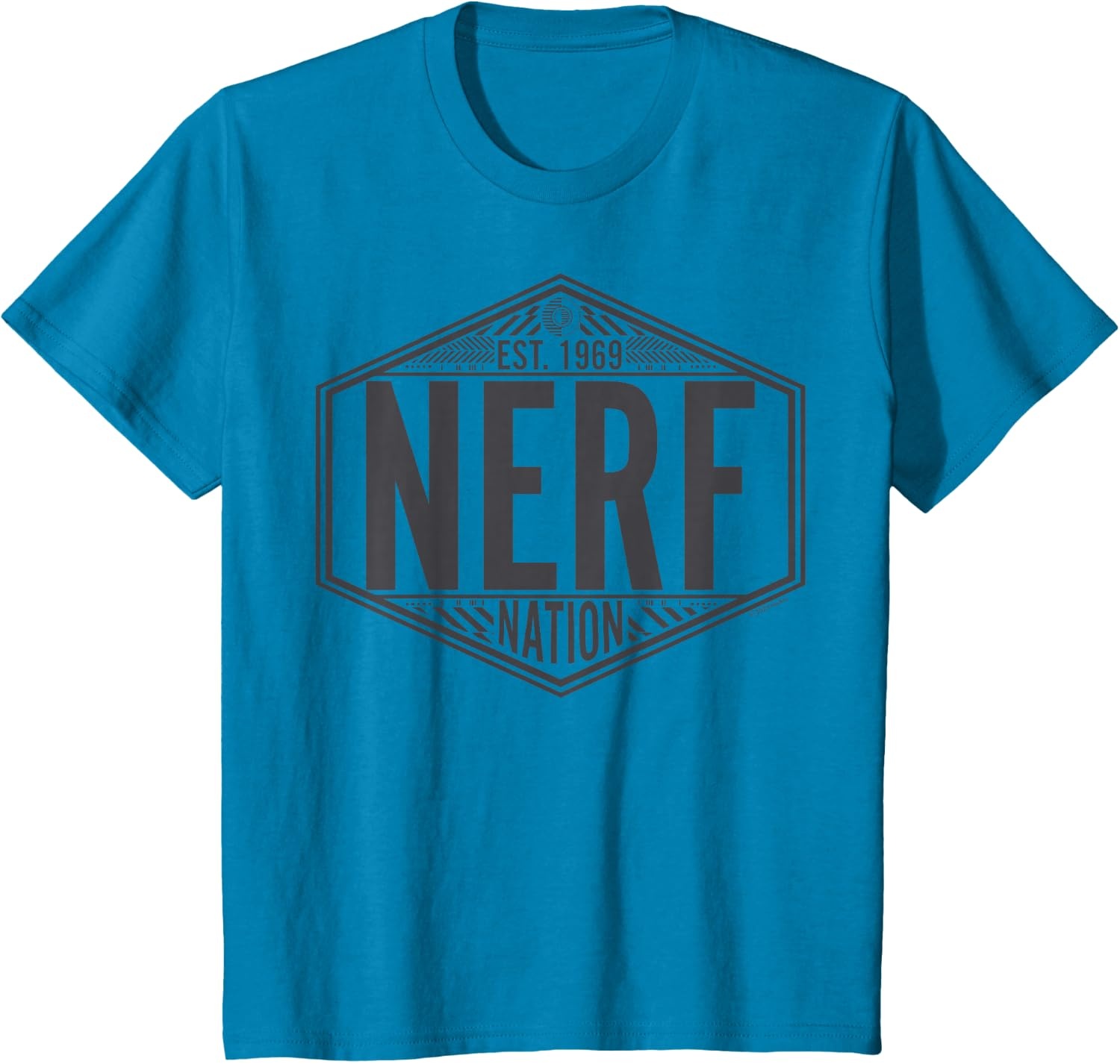 image:imageNerf Nation Est 1969 Neon Badge Logo V2 TShirtSapphire Blue