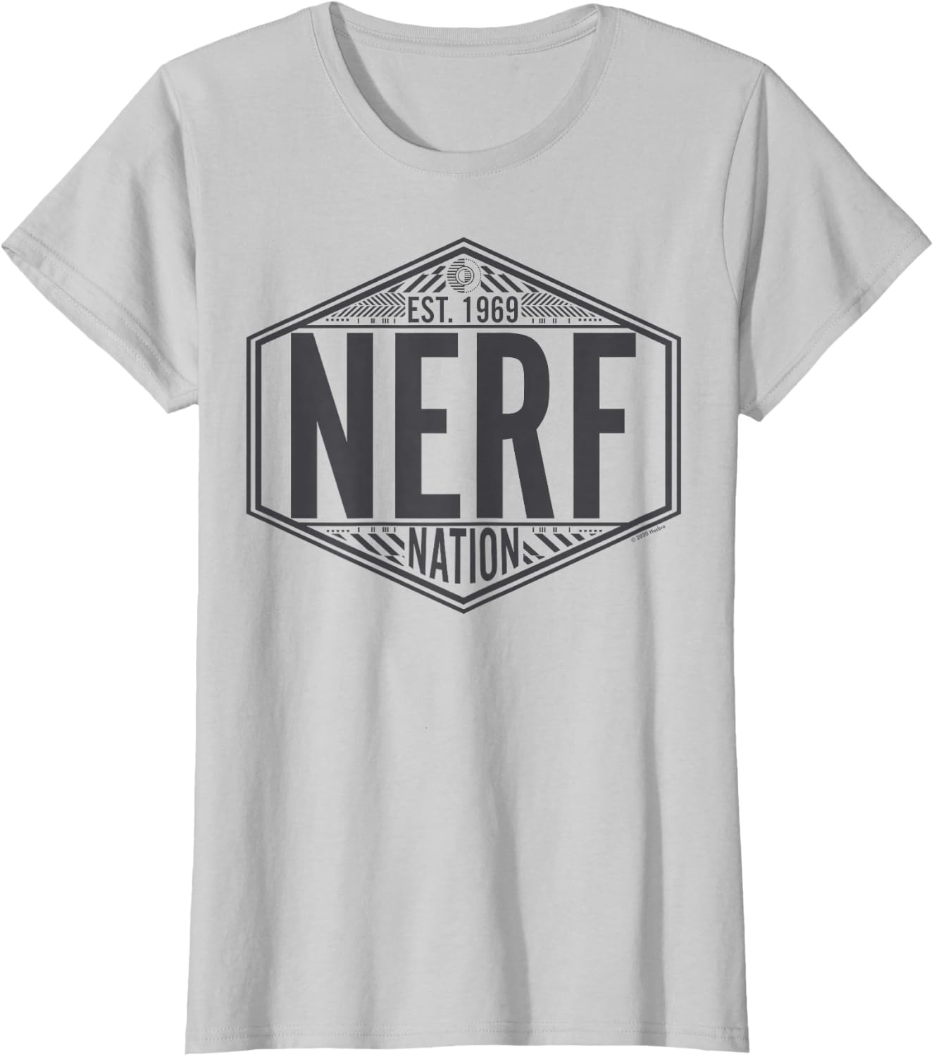 image:imageNerf Nation Est 1969 Neon Badge Logo V2 TShirtSilver Grey