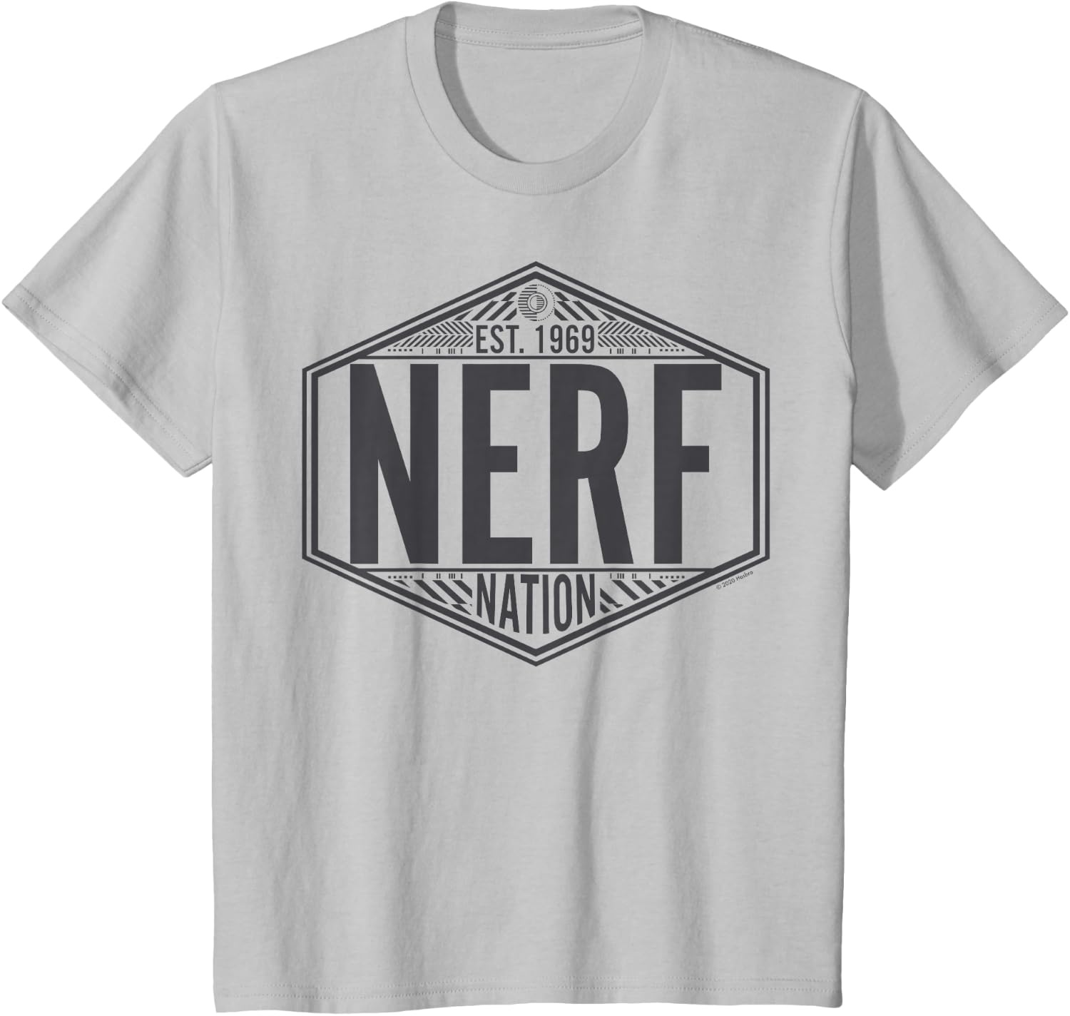 image:imageNerf Nation Est 1969 Neon Badge Logo V2 TShirtSilver Grey