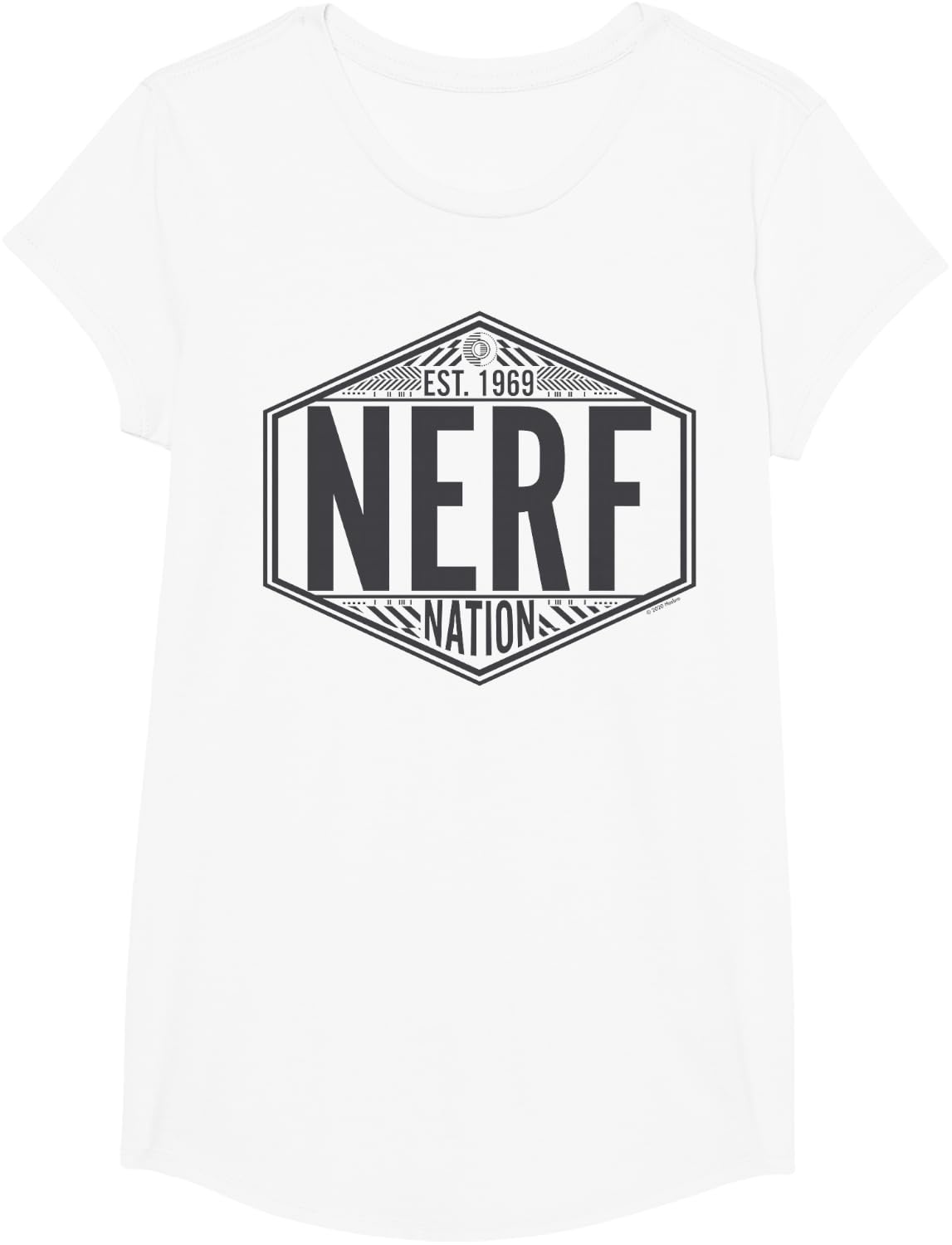image:imageNerf Nation Est 1969 Neon Badge Logo V2 TShirtWhite