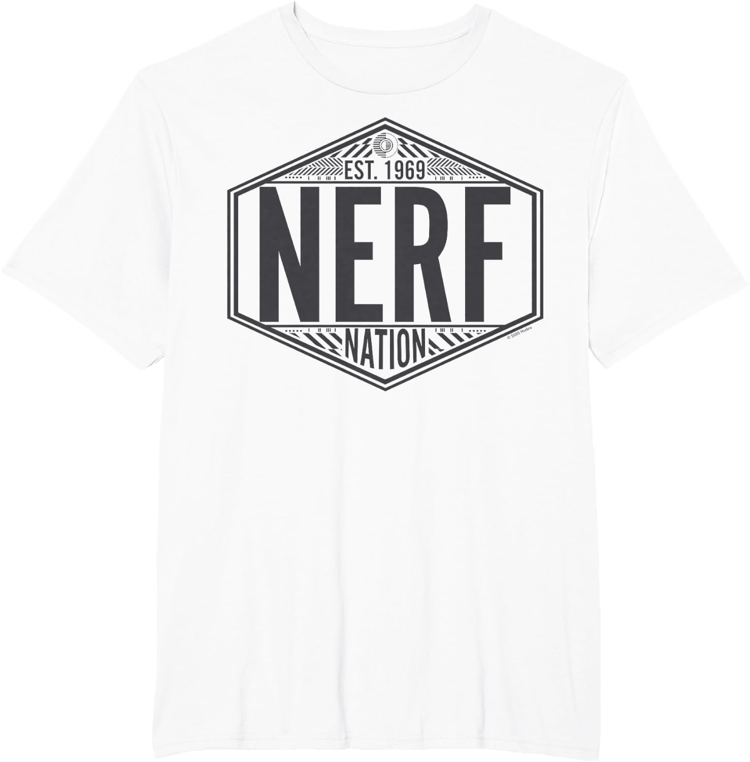 image:imageNerf Nation Est 1969 Neon Badge Logo V2 TShirtWhite