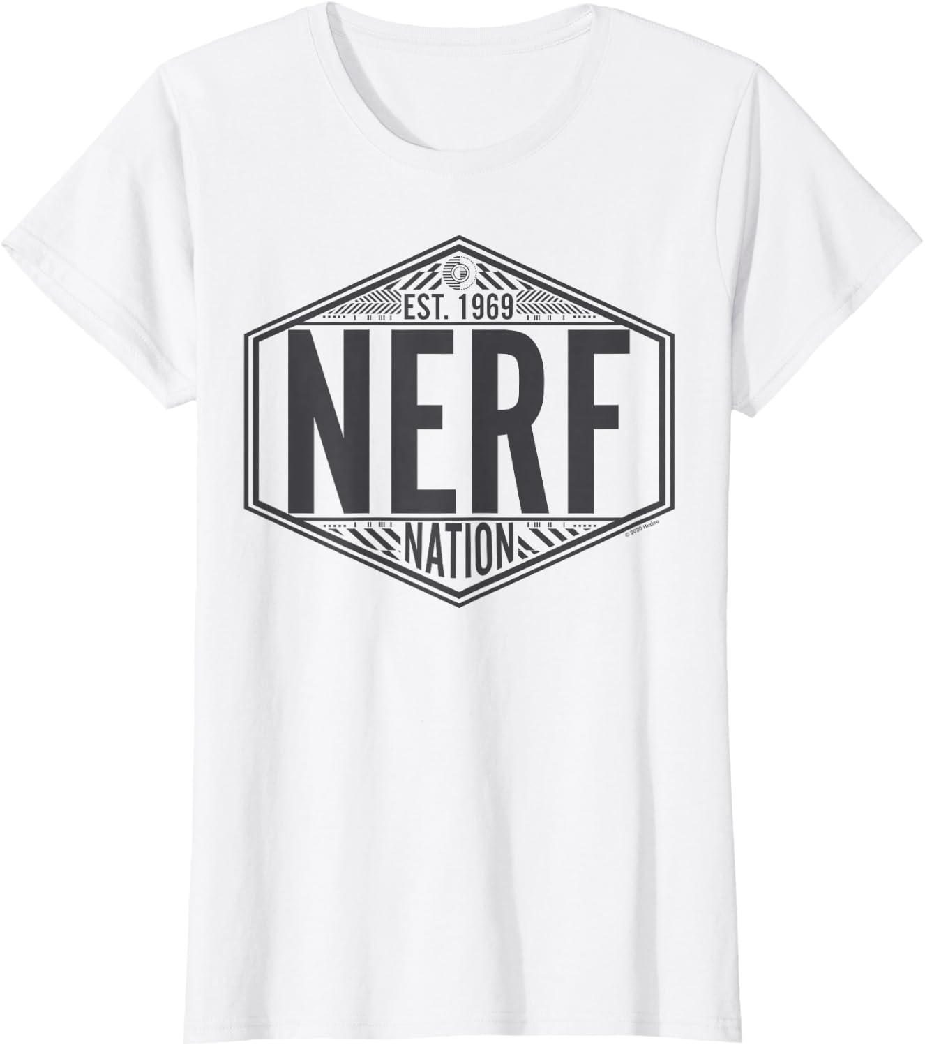 image:imageNerf Nation Est 1969 Neon Badge Logo V2 TShirtWhite