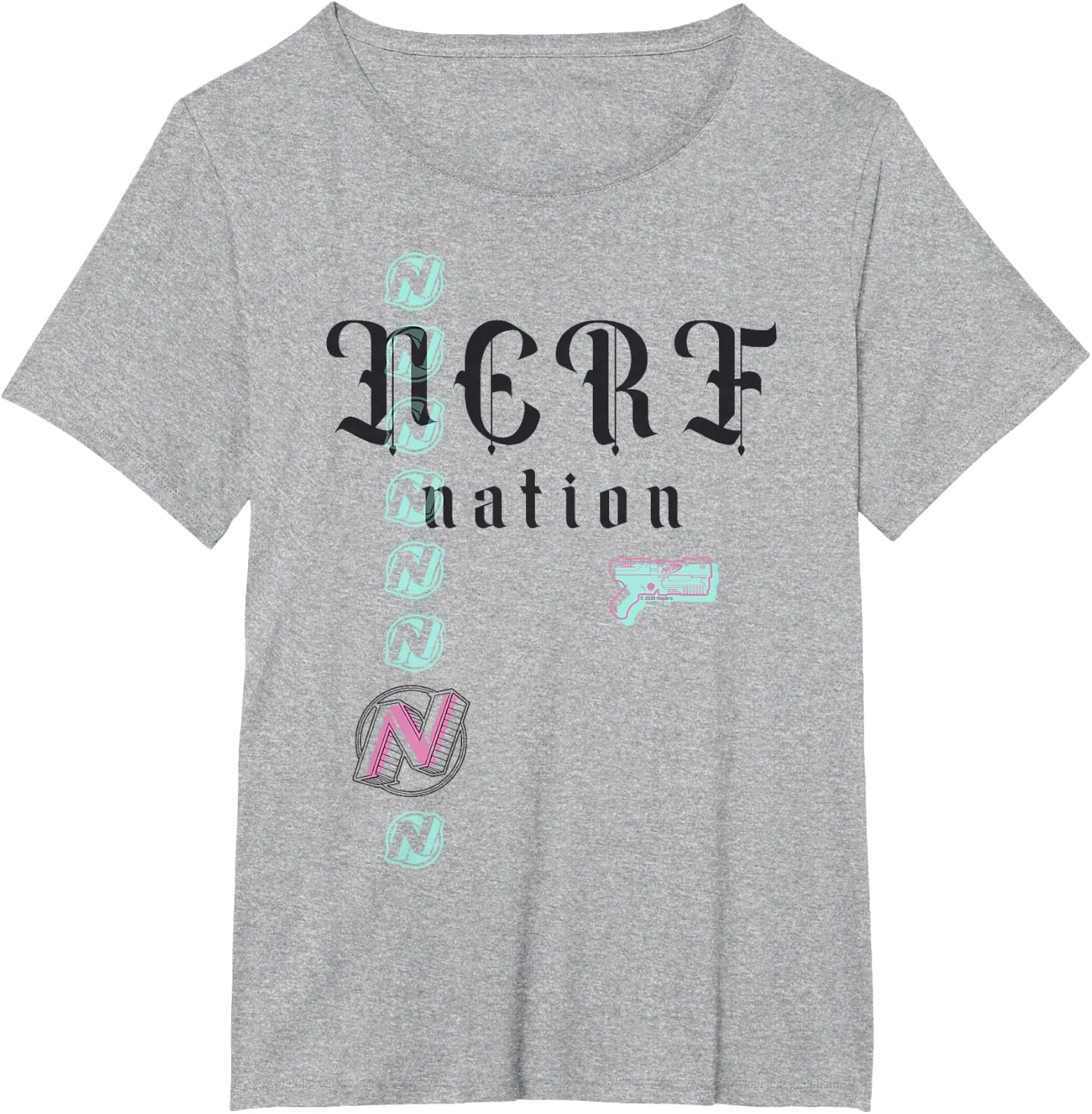 image:imageNerf Nation Logo Stack Blaster TShirtHeather Grey