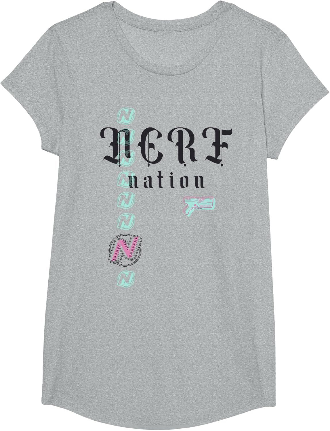 image:imageNerf Nation Logo Stack Blaster TShirtHeather Grey