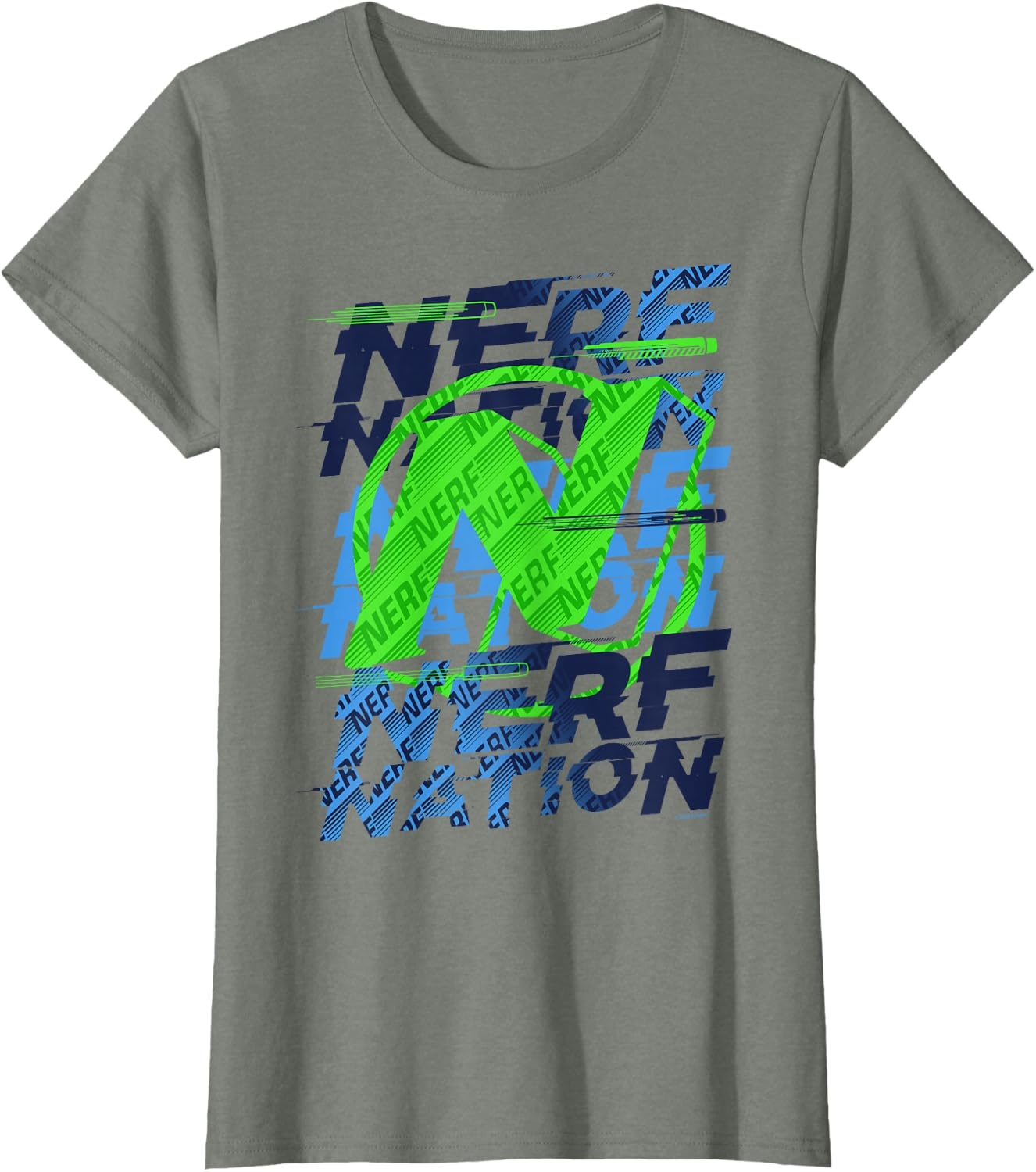 image:imageNerf Nation Logo Stack TShirtOlive Heather