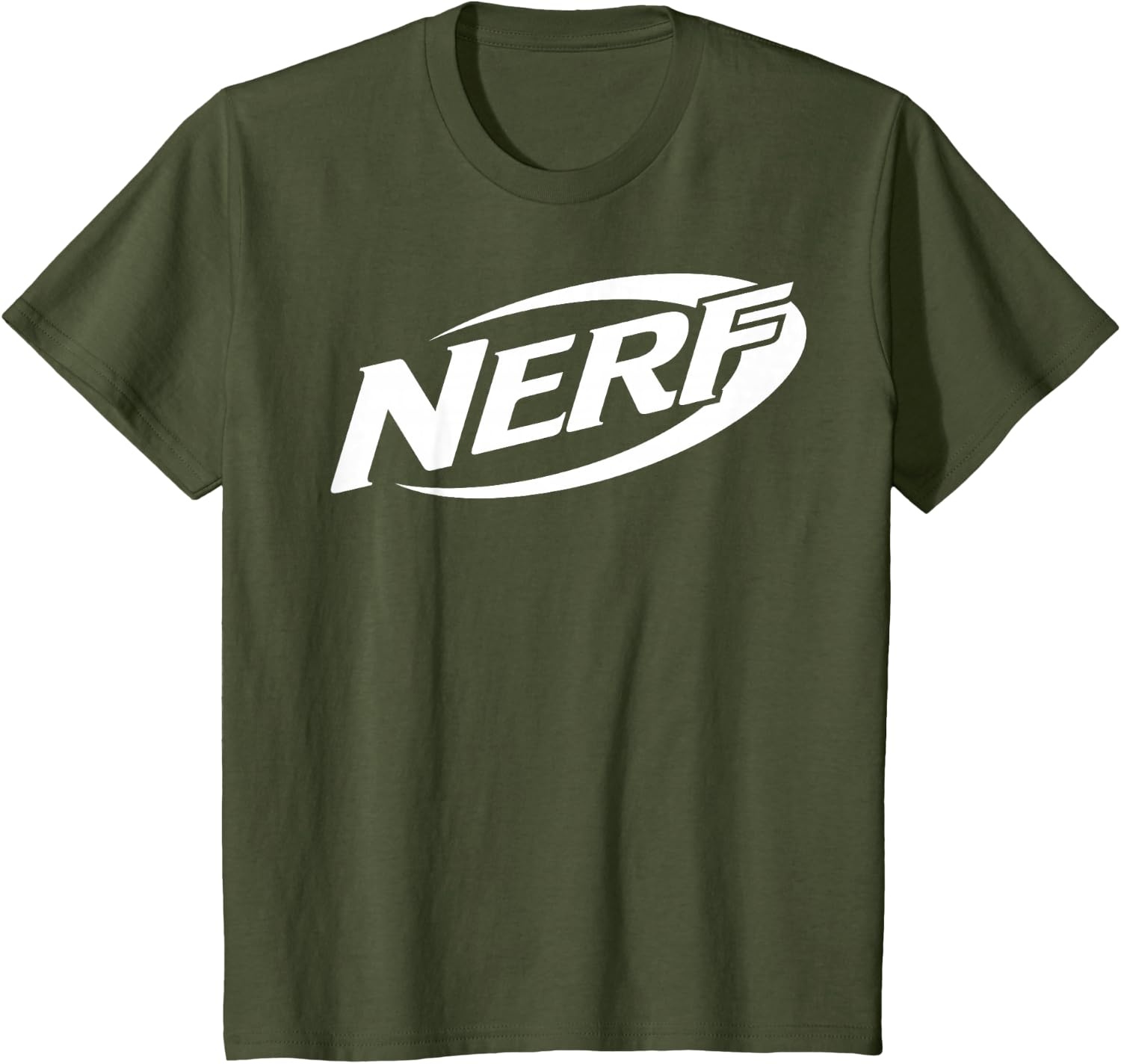 image:imageNerf Simple White Retro Logo TShirtOlive Green
