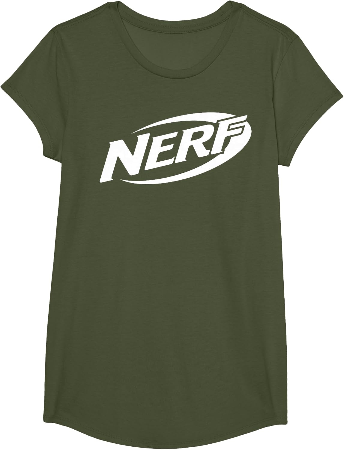 image:imageNerf Simple White Retro Logo TShirtOlive Green