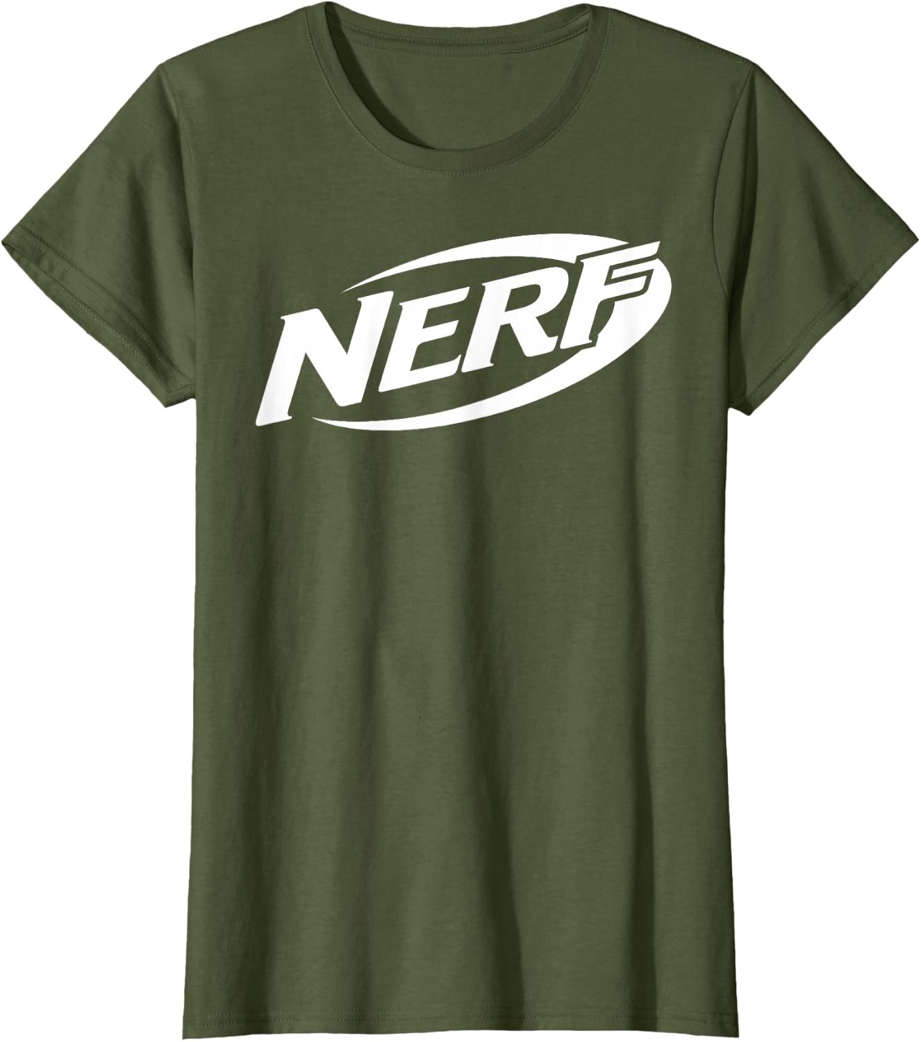 image:imageNerf Simple White Retro Logo TShirtOlive Green