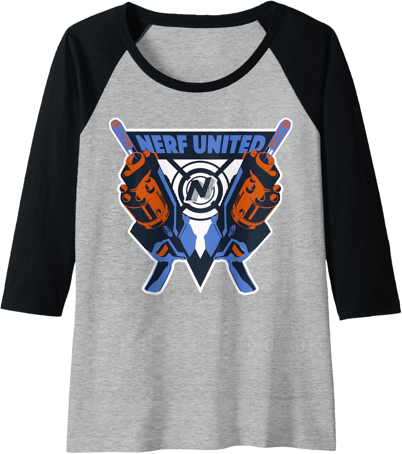 image:imageNerf United Blasters Raglan Baseball TeeBlackAthletic Heather