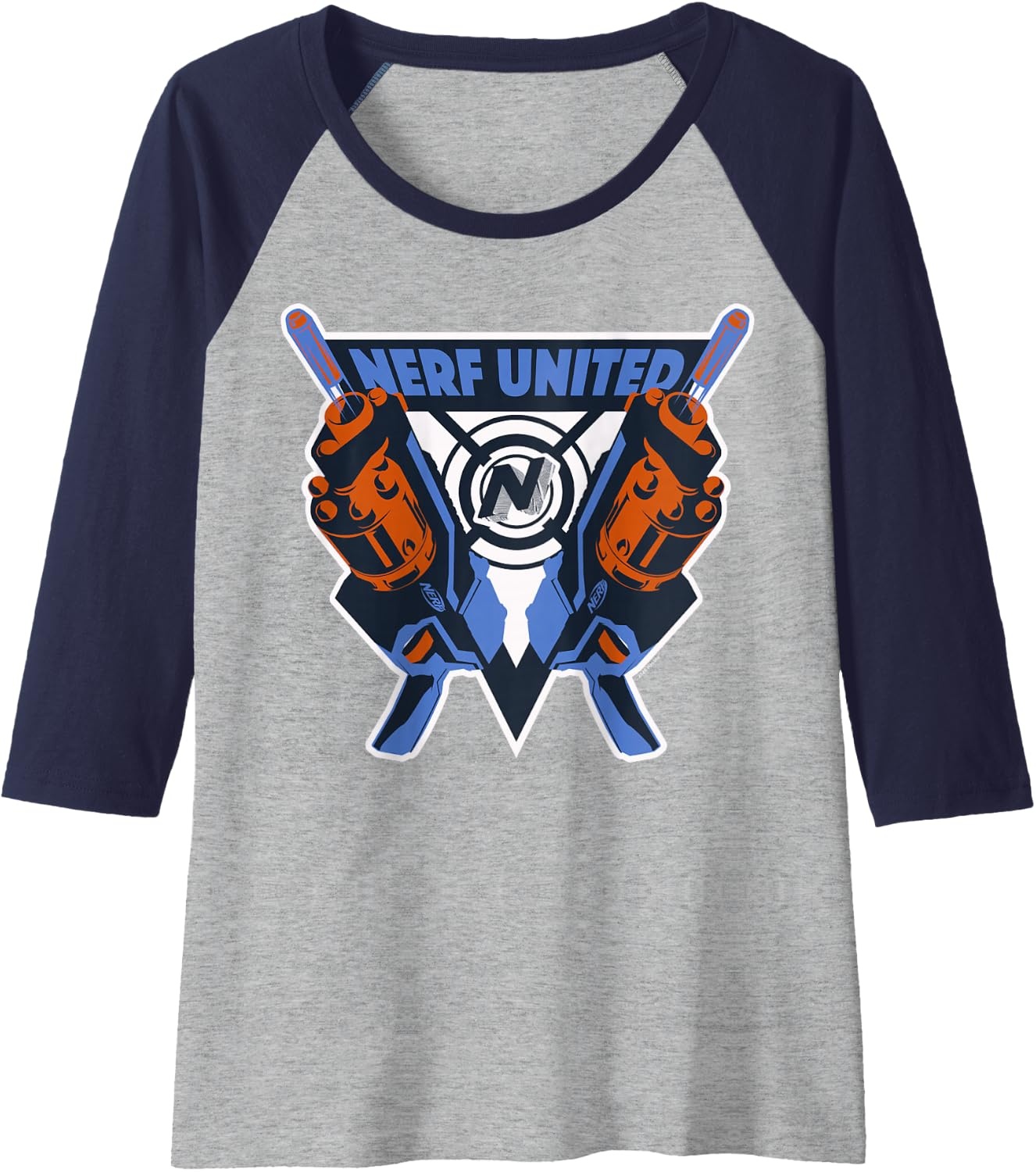 image:imageNerf United Blasters Raglan Baseball TeeNavy BlueAthletic Heather