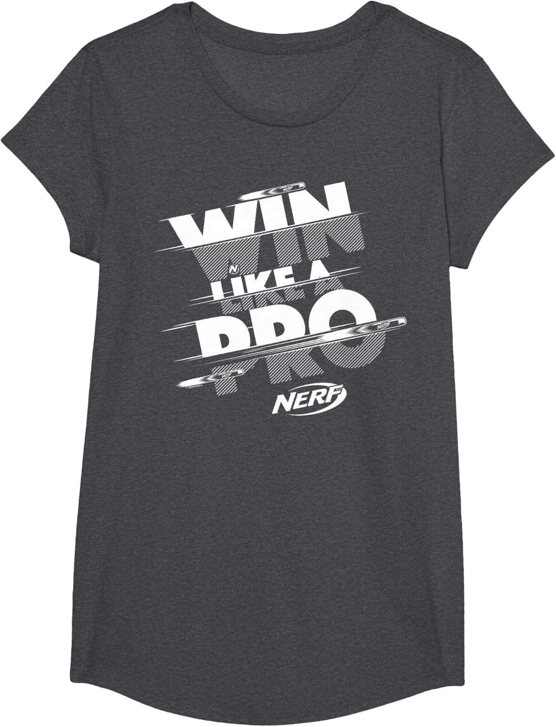 image:imageNerf Win Like A Pro Glitch Text TShirtDark Heather Grey