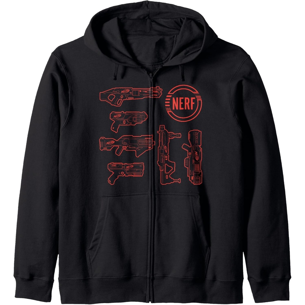 image:imageNerf Blasters Retro Schematic Textbook Outlines Zip HoodieBlack