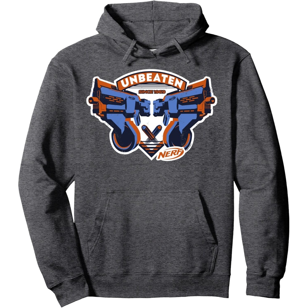 image:imageNerf Blasters Unbeaten Logo Pullover HoodieDark Heather Grey