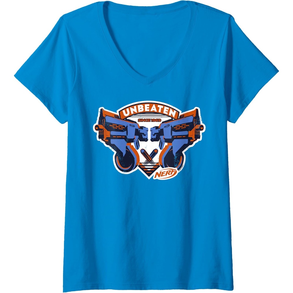 image:imageNerf Blasters Unbeaten Logo VNeck TShirtSapphire Blue