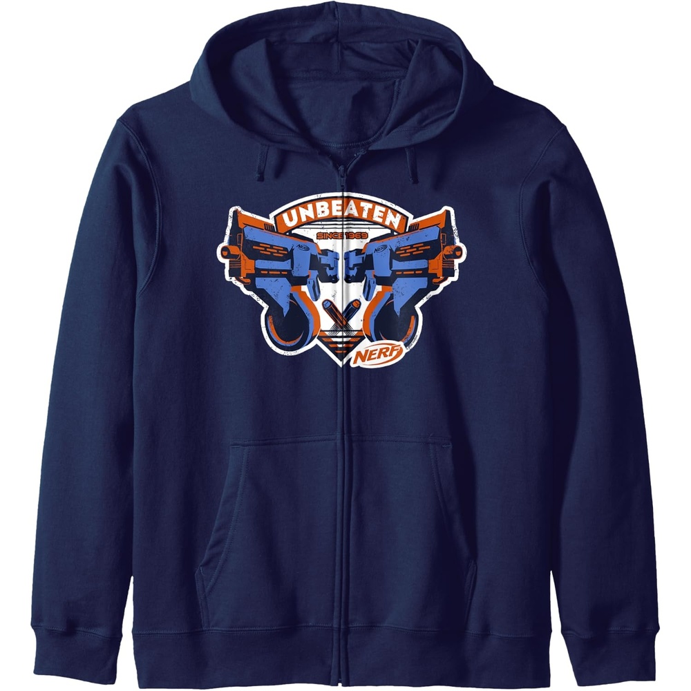 image:imageNerf Blasters Unbeaten Logo Zip HoodieNavy Blue
