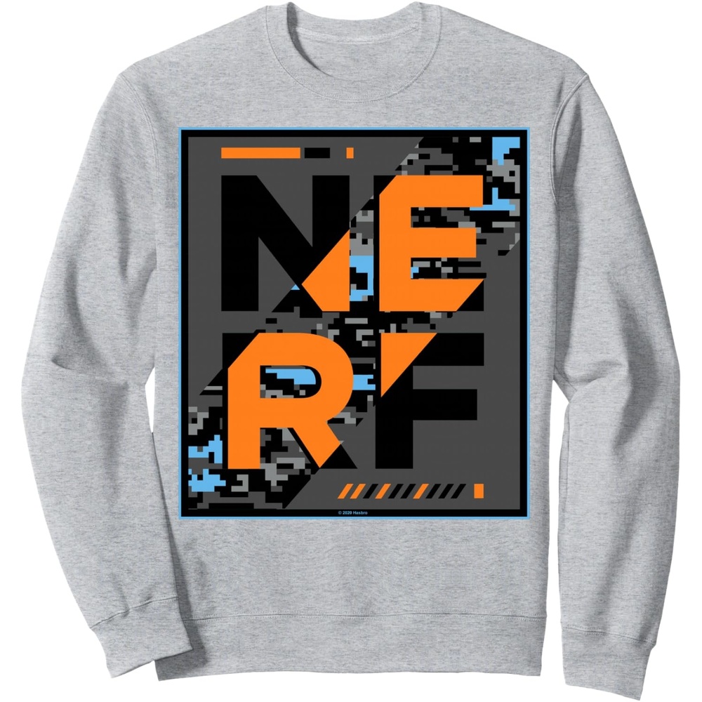 image:imageNerf Camouflage Glitch Poster SweatshirtHeather Grey