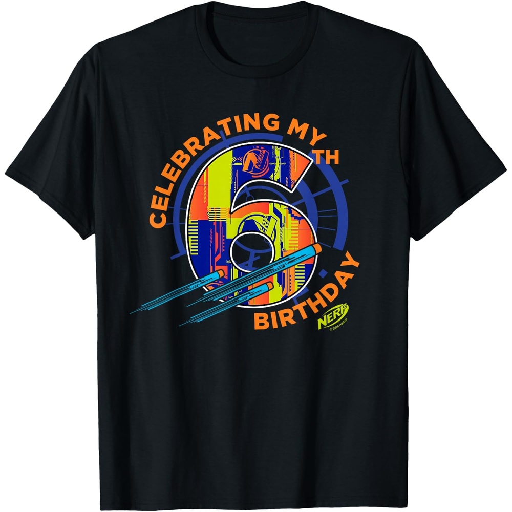 image:imageNerf Celebrating My 6th Birthday TShirt SmallBlack