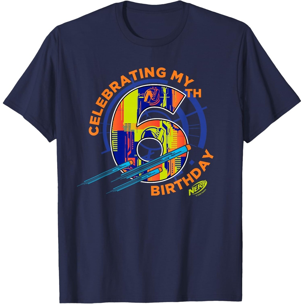image:imageNerf Celebrating My 6th Birthday TShirt SmallNavy Blue
