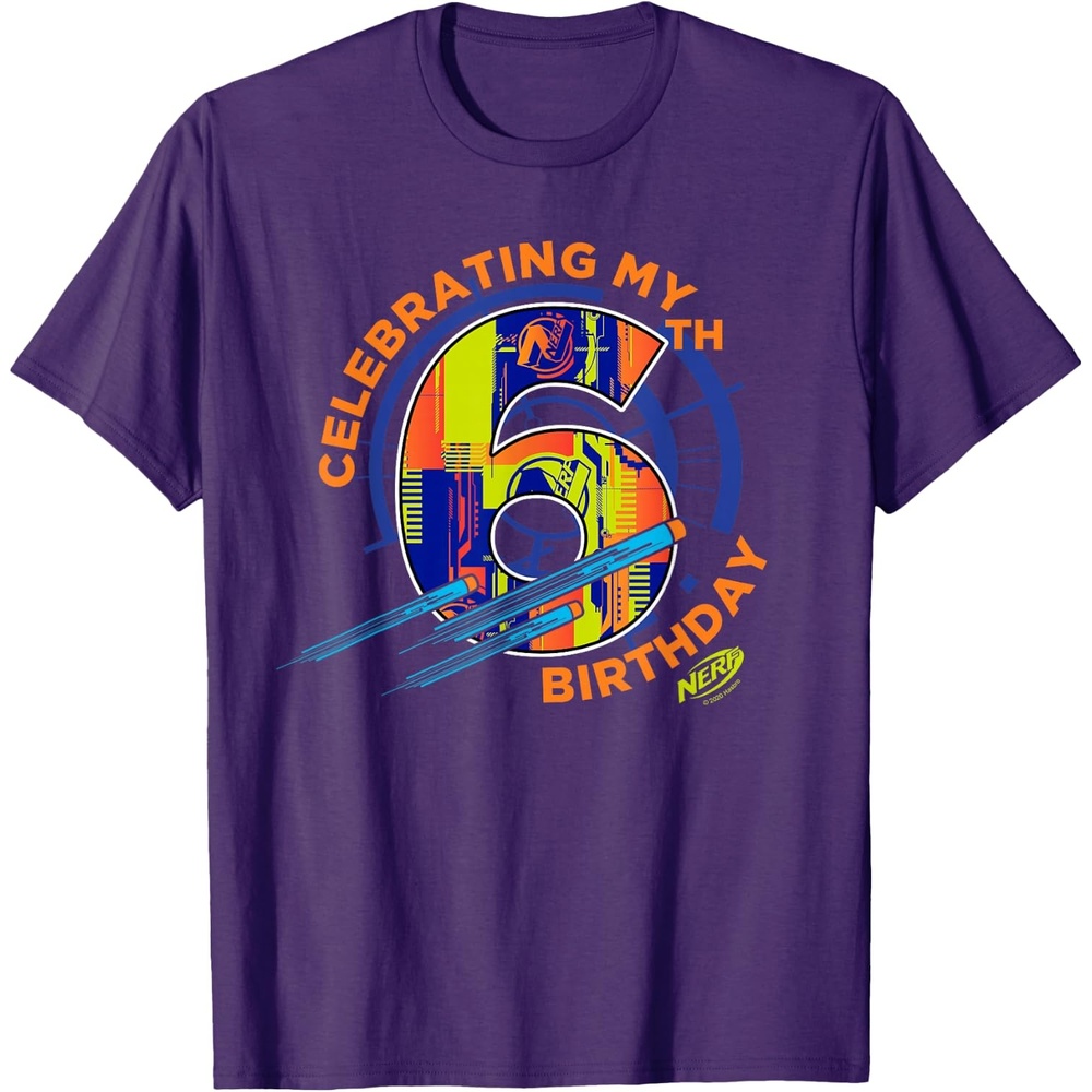 image:imageNerf Celebrating My 6th Birthday TShirt SmallPurple