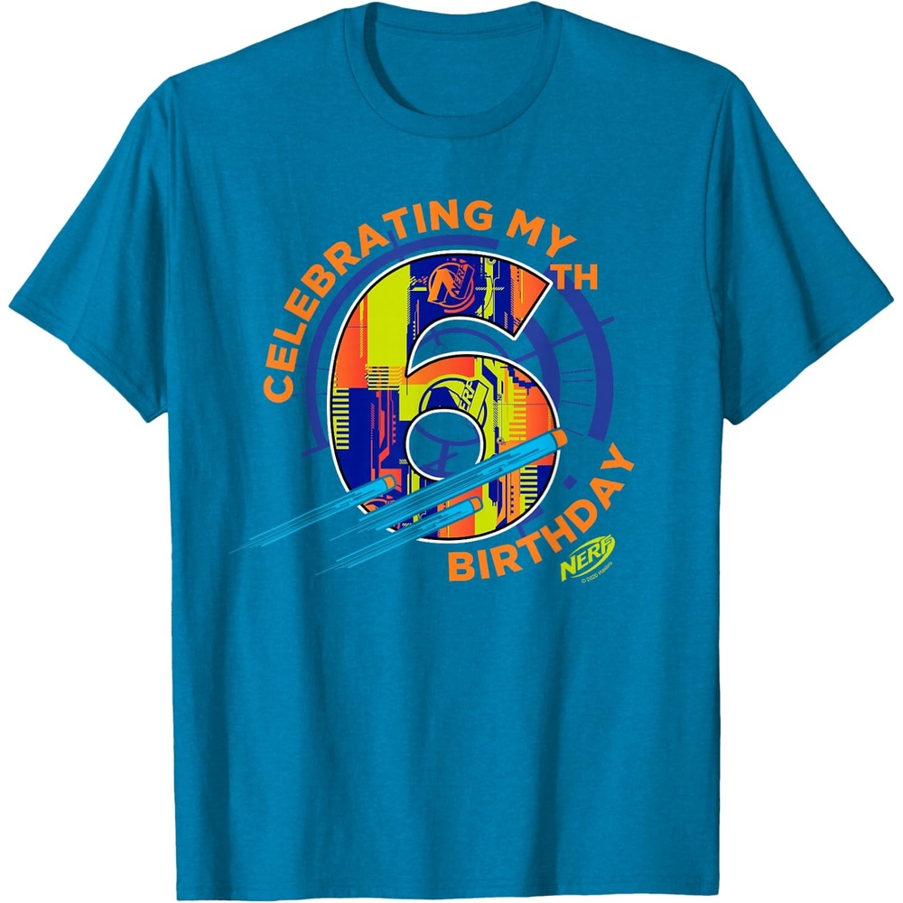 image:imageNerf Celebrating My 6th Birthday TShirt SmallSapphire Blue