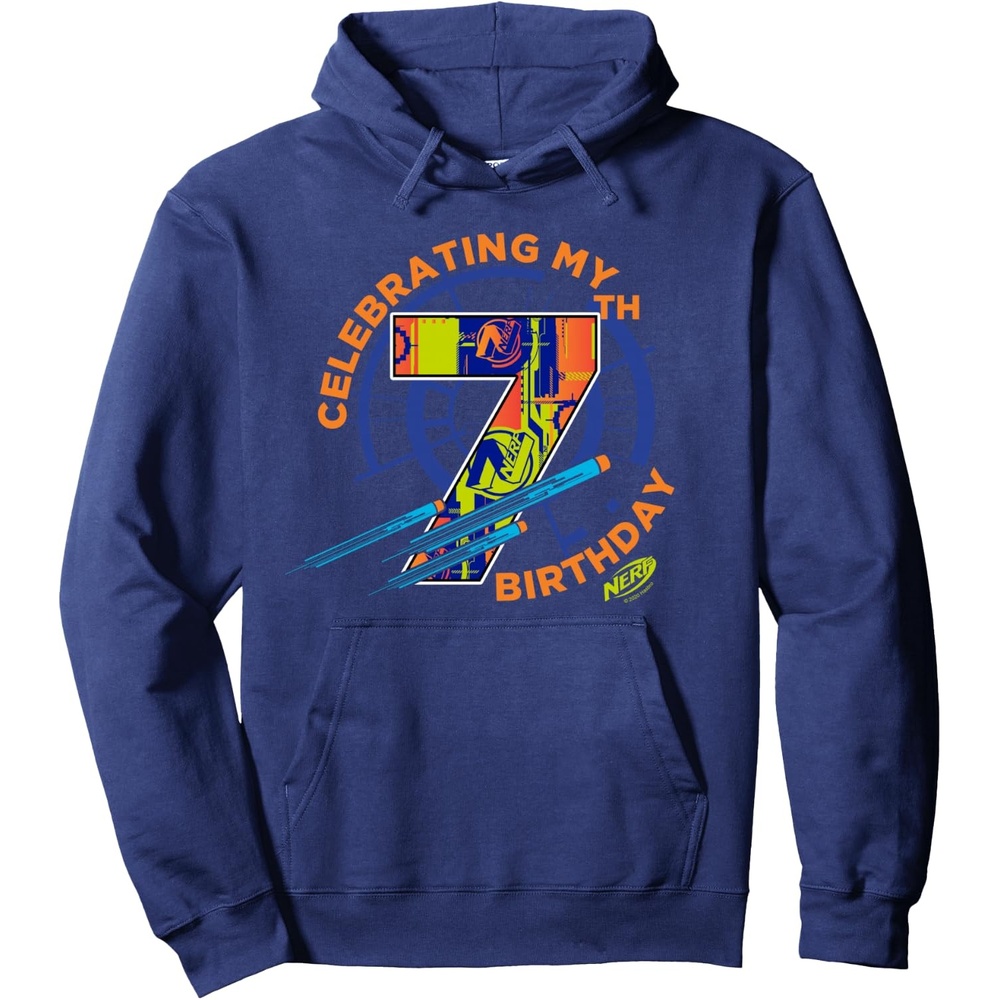 image:imageNerf Celebrating My 7th Birthday Pullover HoodieNavy Blue