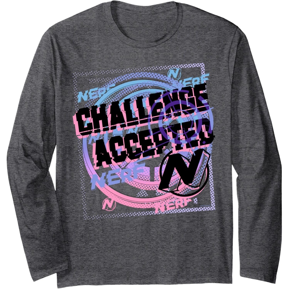 image:imageNerf Challenge Accepted Long Sleeve TShirtDark Heather Grey