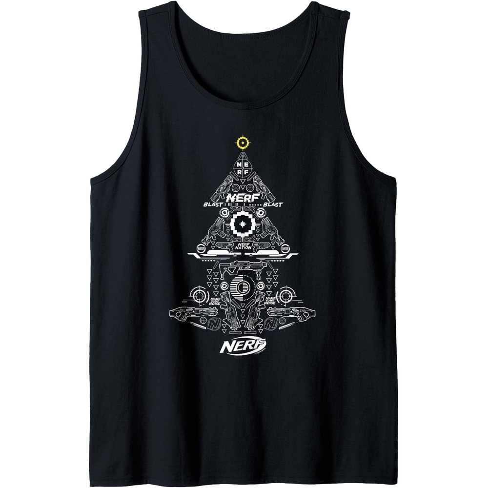 image:imageNerf Christmas Tree Toy Icons Collage Tank TopBlack
