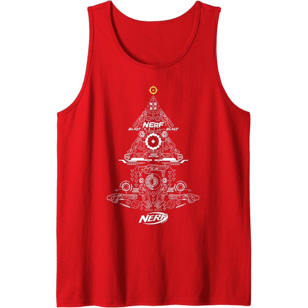 image:imageNerf Christmas Tree Toy Icons Collage Tank TopRed