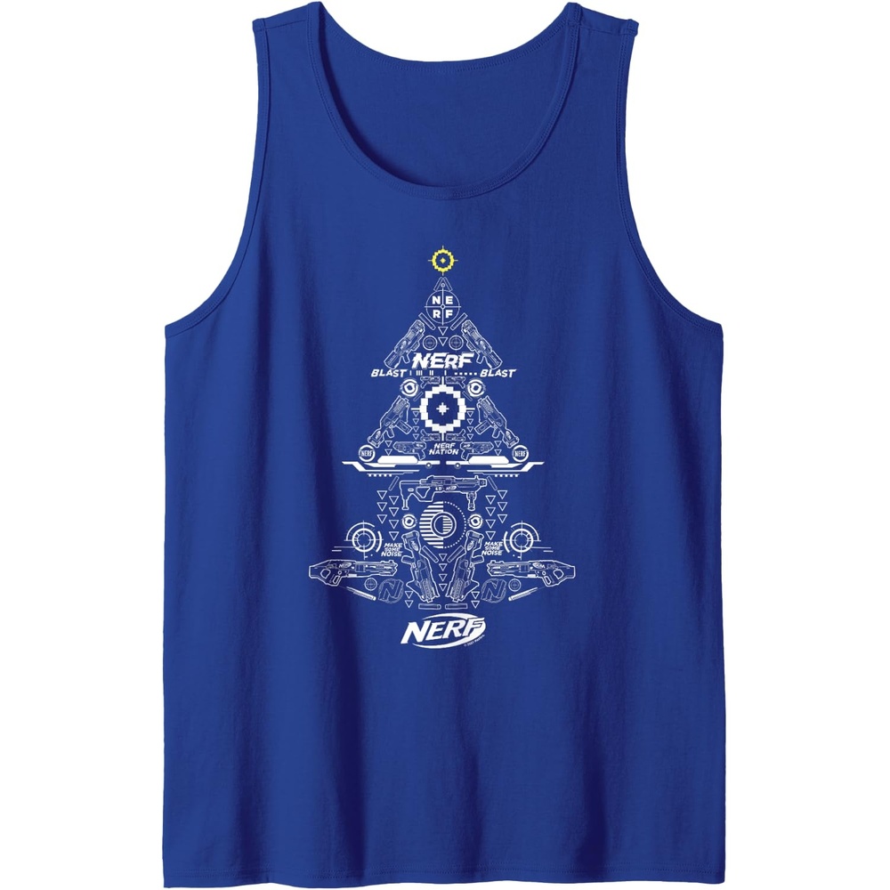 image:imageNerf Christmas Tree Toy Icons Collage Tank TopRoyal Blue