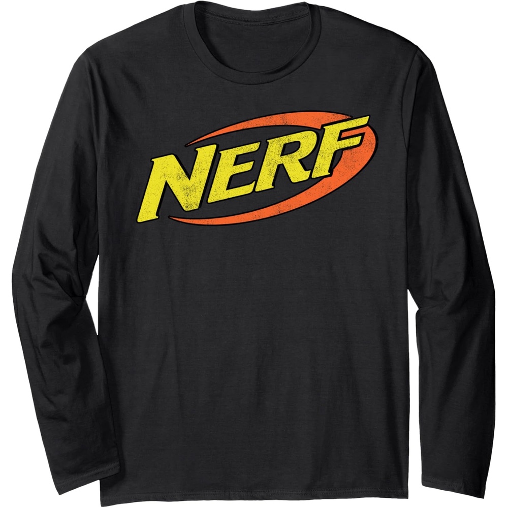 image:imageNerf Classic Distressed Retro Color Logo Long Sleeve TShirtBlack