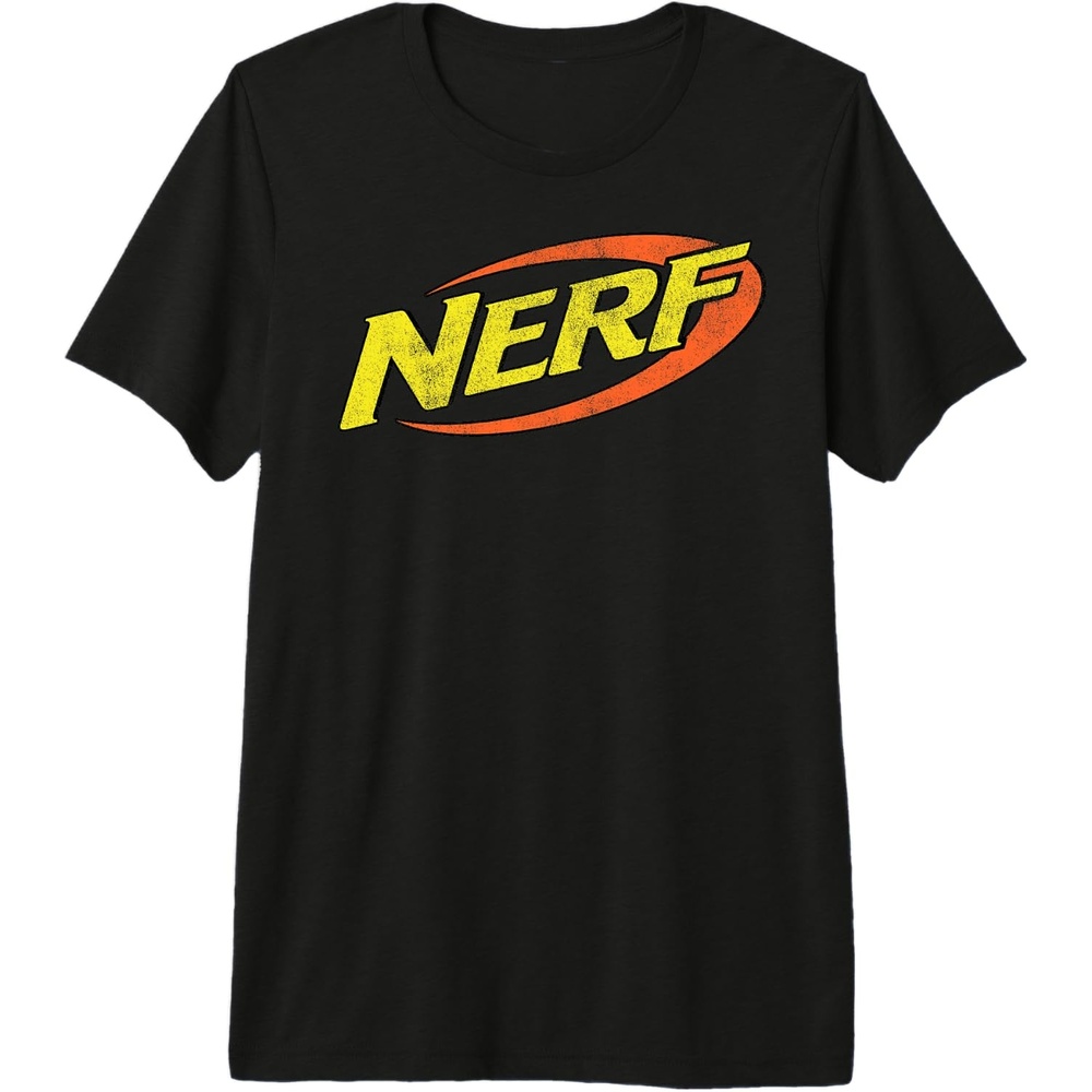 image:imageNerf Classic Distressed Retro Color Logo Premium Triblend TShirtBlack