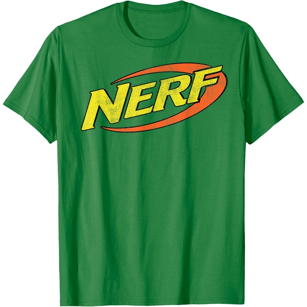 image:imageNerf Classic Distressed Retro Color Logo TShirt SmallKelly Green
