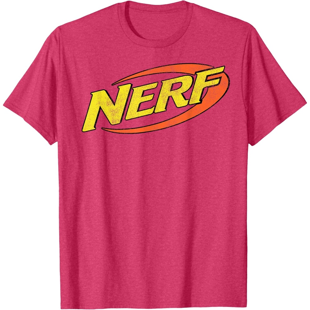 image:imageNerf Classic Distressed Retro Color Logo TShirt SmallRed Heather
