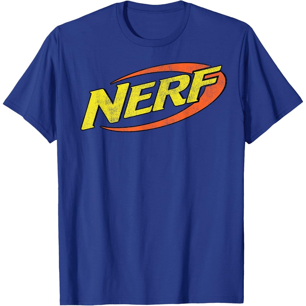 image:imageNerf Classic Distressed Retro Color Logo TShirt SmallRoyal Blue