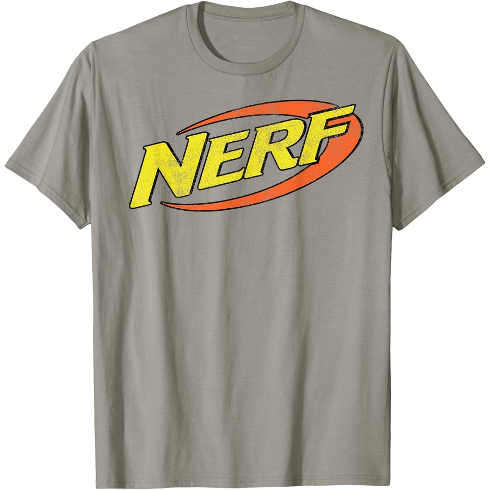 image:imageNerf Classic Distressed Retro Color Logo TShirt SmallSlate Grey