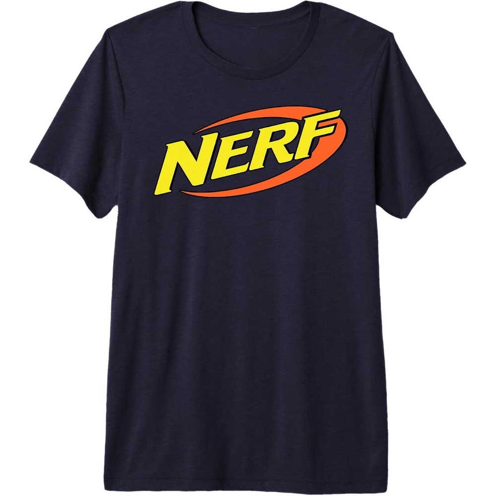 image:imageNerf Classic Retro Color Logo Premium Triblend TShirtNavy Blue