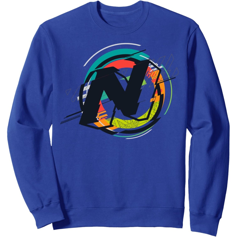 image:imageNerf Glitch Color Graphic Logo SweatshirtRoyal Blue