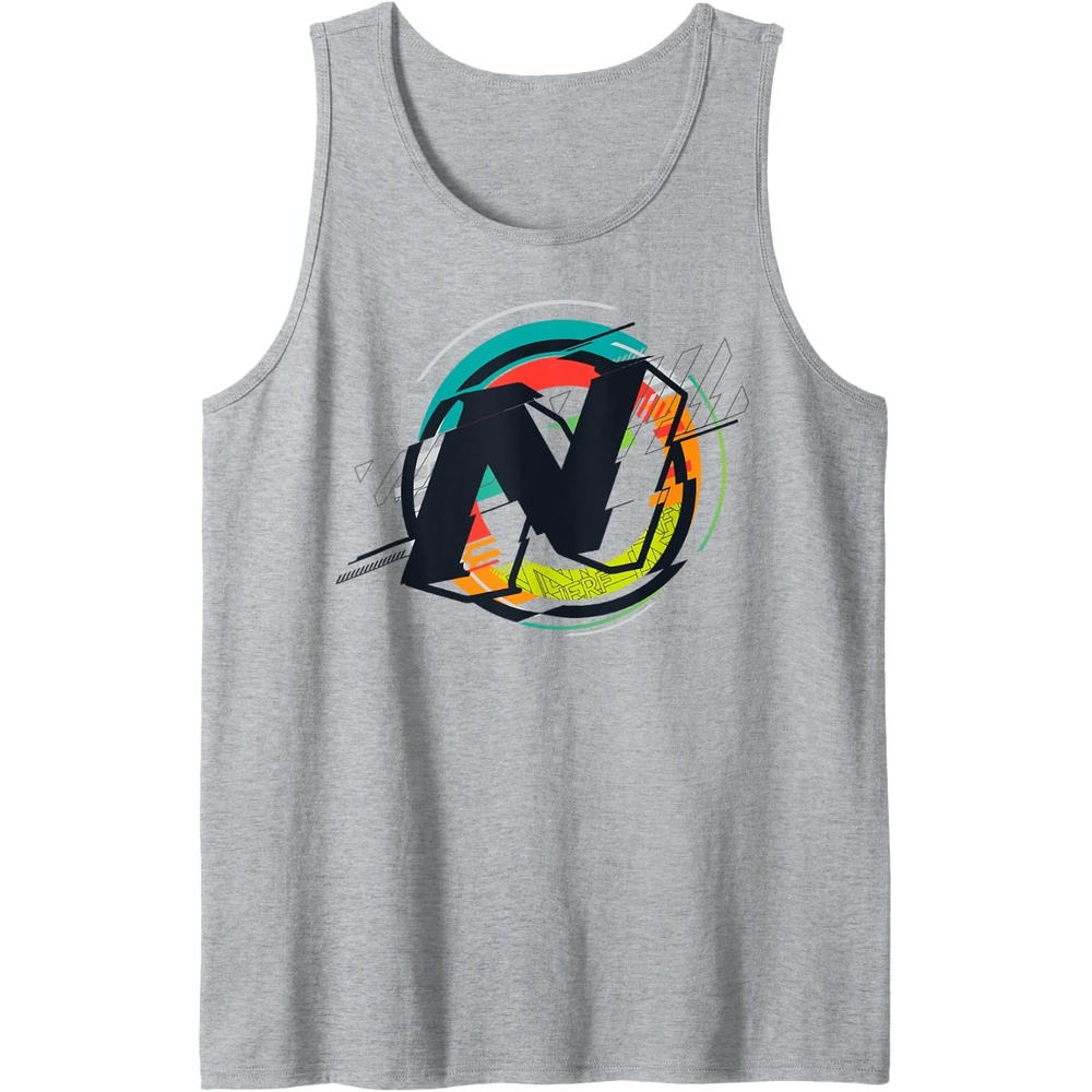 image:imageNerf Glitch Color Graphic Logo Tank TopHeather Grey