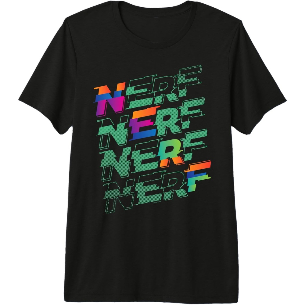 image:imageNerf Glitch Color Logo Stack Premium Triblend TShirtBlack