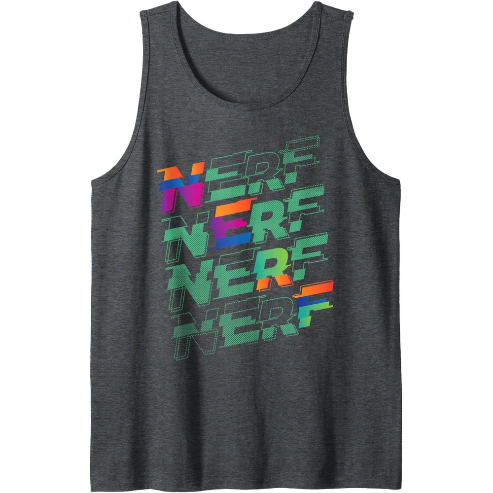 image:imageNerf Glitch Color Logo Stack Tank TopDark Heather Grey