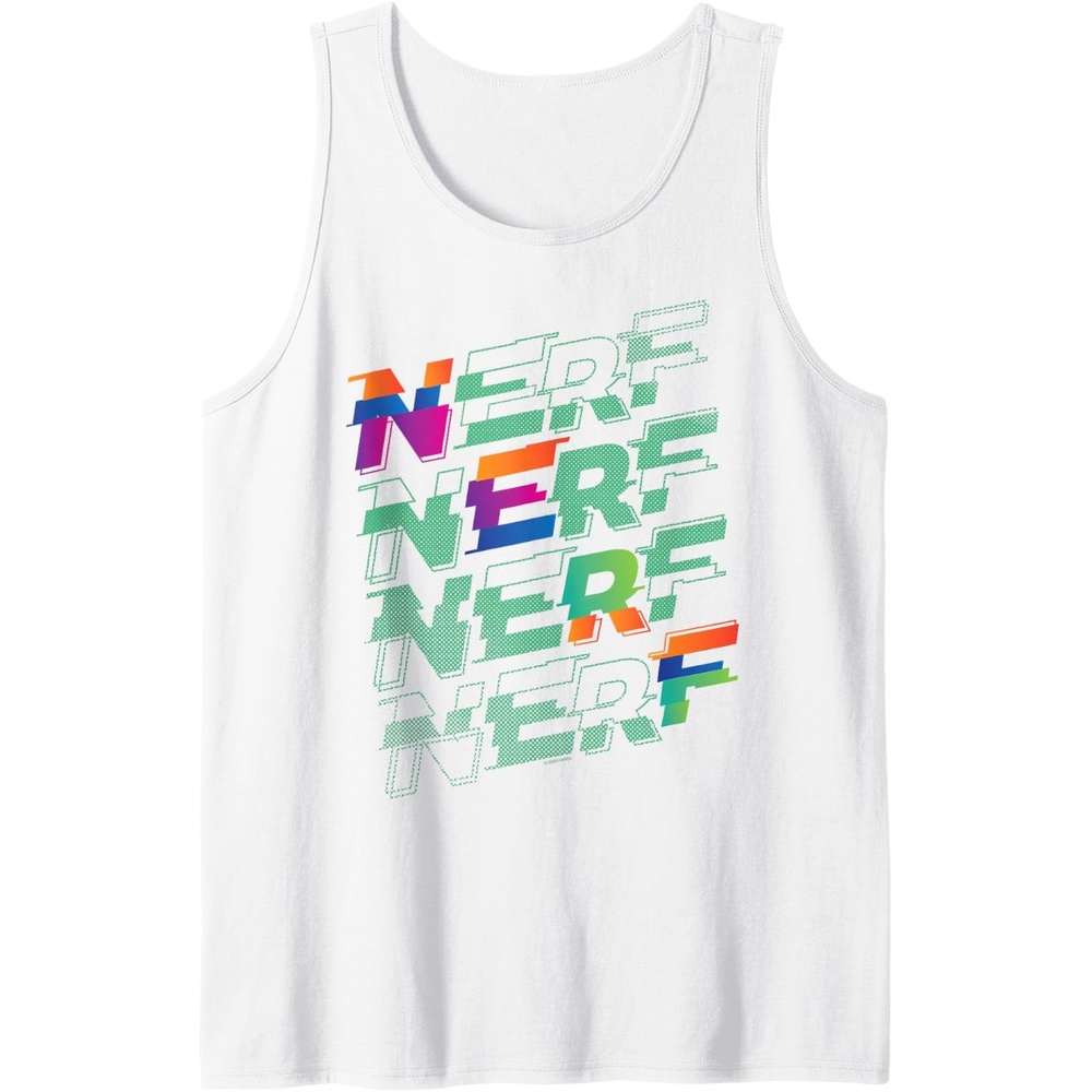 image:imageNerf Glitch Color Logo Stack Tank TopWhite