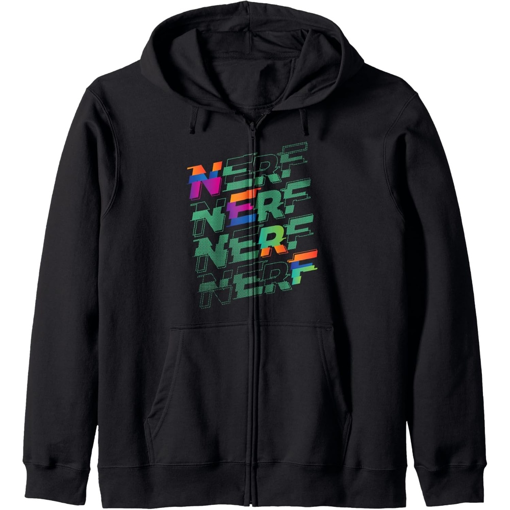 image:imageNerf Glitch Color Logo Stack Zip HoodieBlack