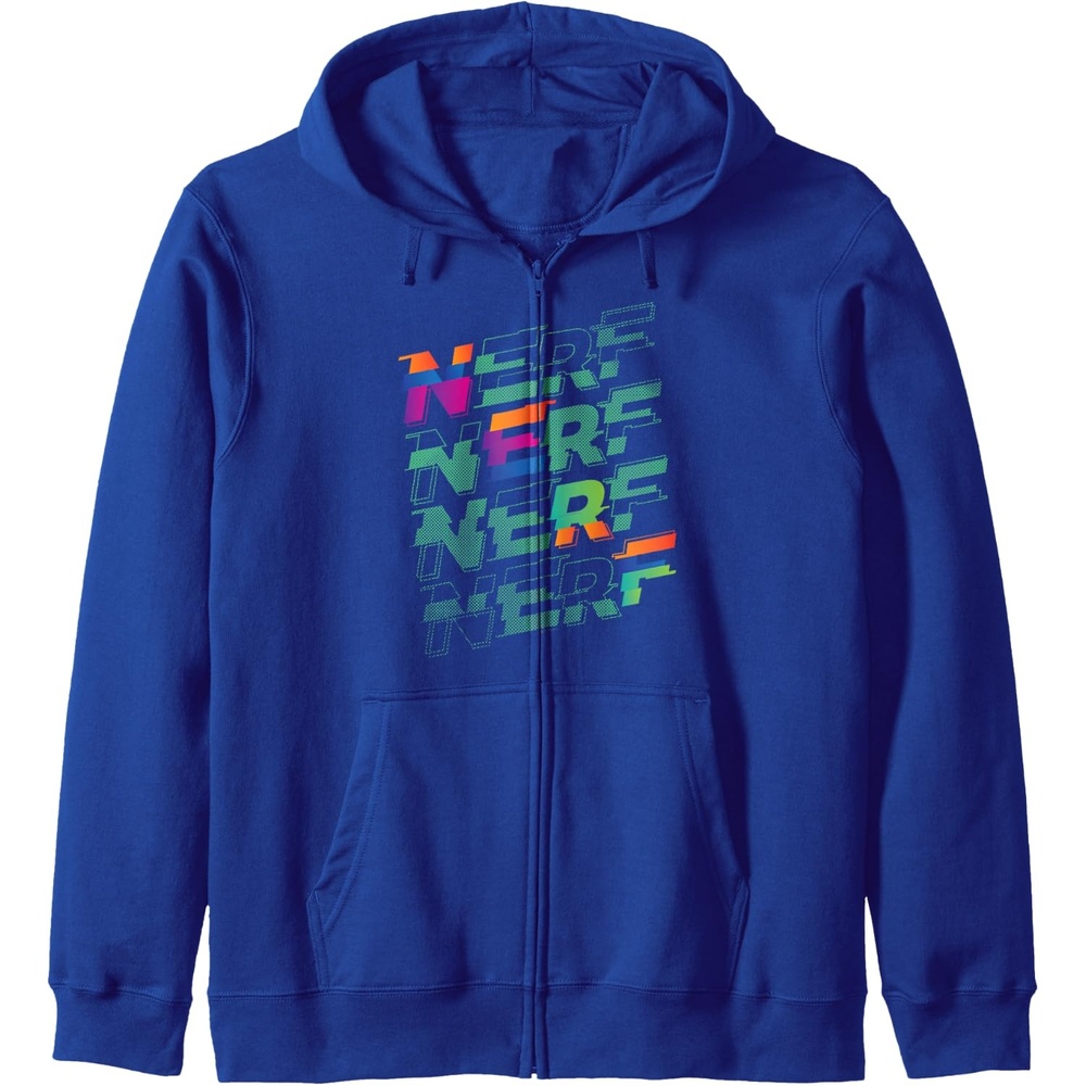 image:imageNerf Glitch Color Logo Stack Zip HoodieRoyal Blue