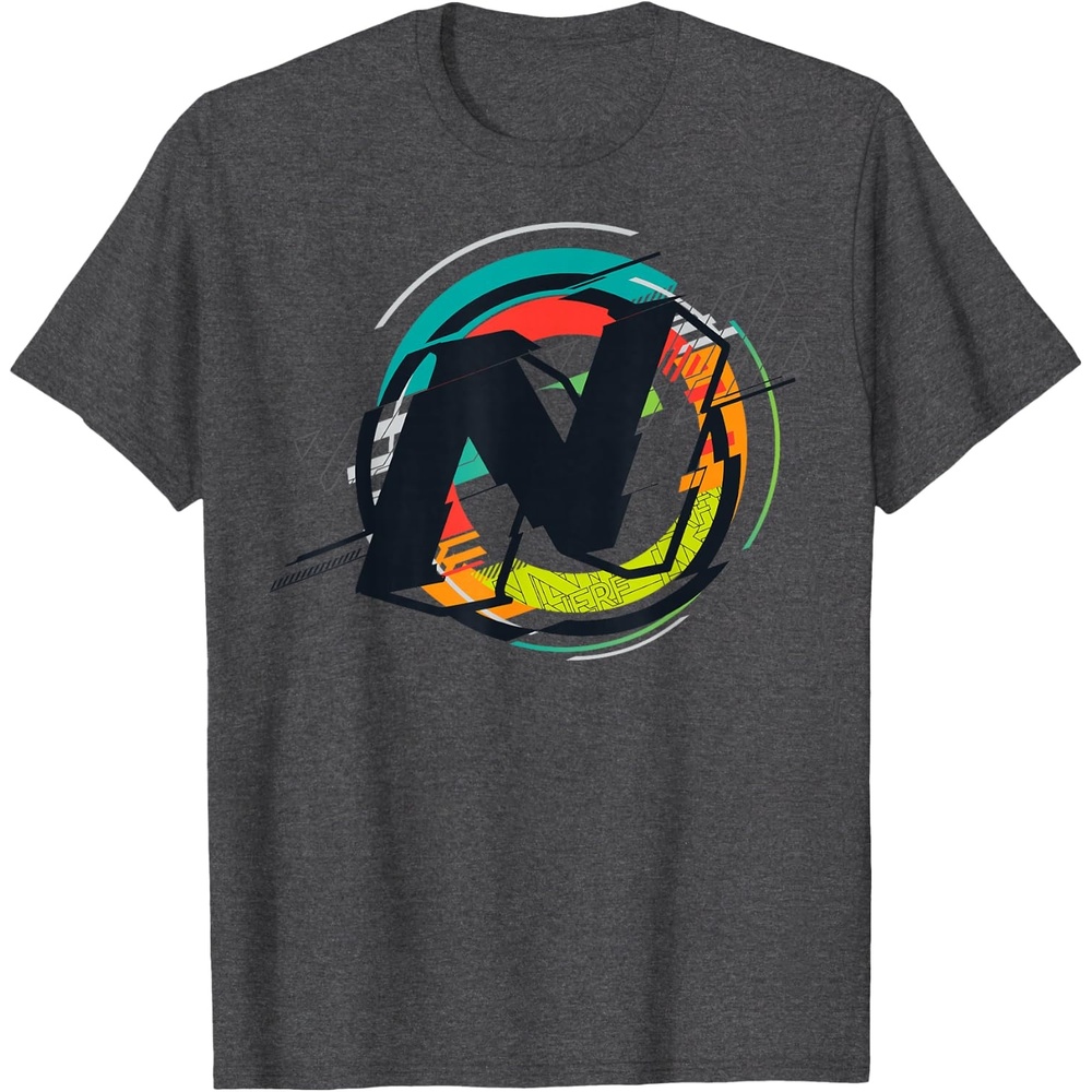 image:imageNerf Glitch Colour Graphic Logo TShirtDark Heather Grey