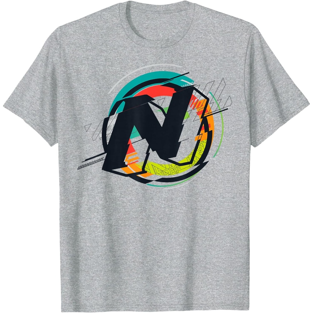 image:imageNerf Glitch Colour Graphic Logo TShirtHeather Grey