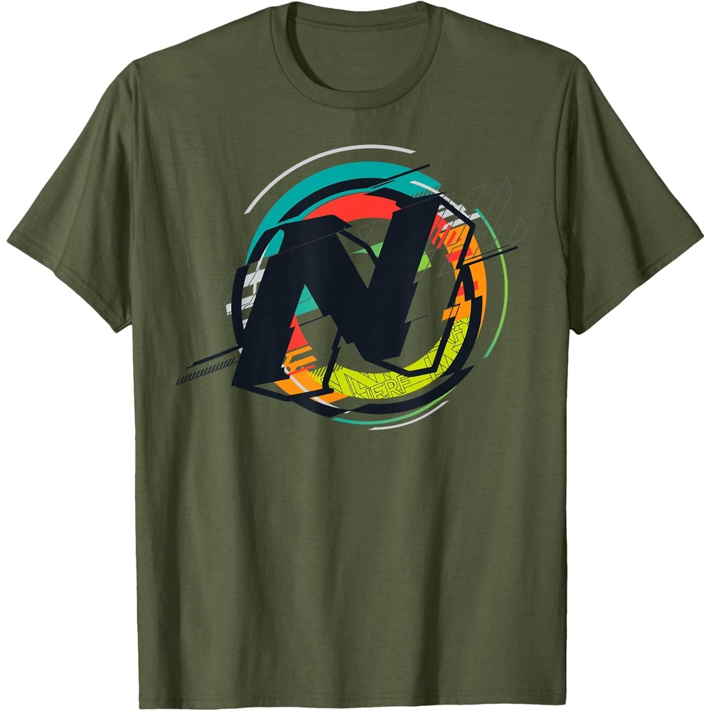 image:imageNerf Glitch Colour Graphic Logo TShirtOlive Green