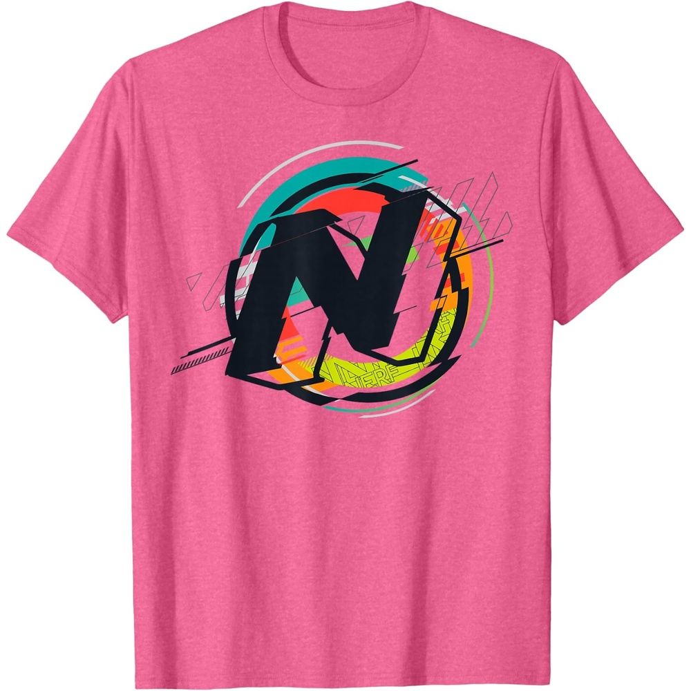 image:imageNerf Glitch Colour Graphic Logo TShirtPink Heather
