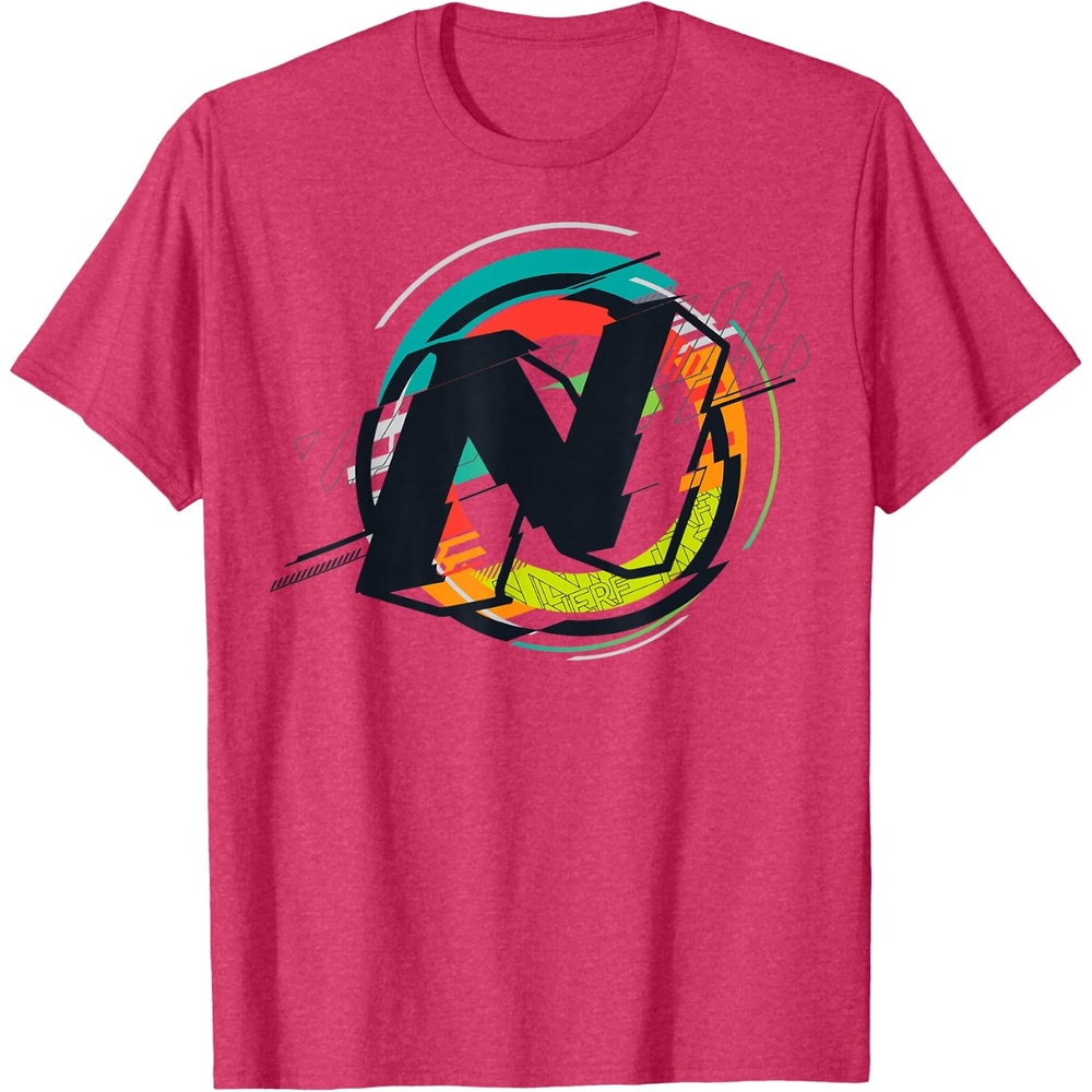 image:imageNerf Glitch Colour Graphic Logo TShirtRed Heather