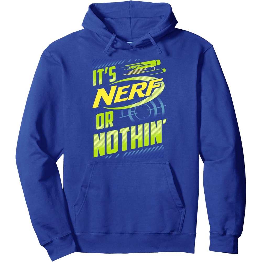 image:imageNerf Its Nerf Or Nothin Retro Bold Logo Pullover HoodieRoyal Blue