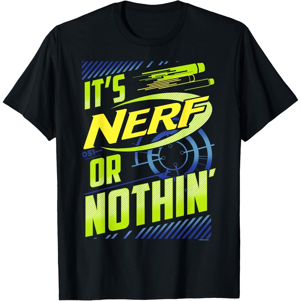 image:imageNerf Its Nerf Or Nothin Retro Bold Logo TShirt SmallBlack